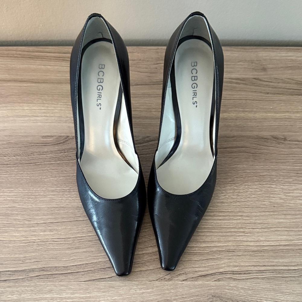 BCBGirls Black Pointed Toe Heels,  size 5.5